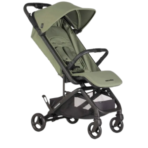 Easywalker Miley2 kinderwagen in Sage Green met zwart frame en wielen.