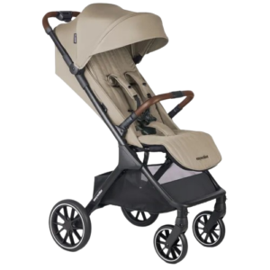 Easywalker Jackey2 XL buggy in de kleur Pearl Taupe met extra grote wielen en modern ontwerp.
