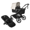 Bugaboo Fox 5 Renew kinderwagen in Black Heritage/Misty White uitvoering met modern en luxe design.